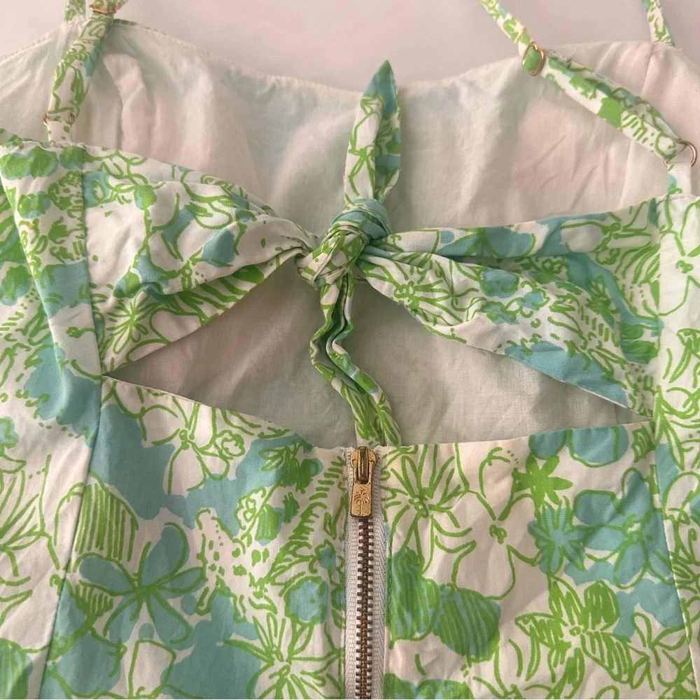 Lilly Pulitzer Green, Blue and White Jungle Women’s Sundress Dress Size 0 - Picture 10 of 12